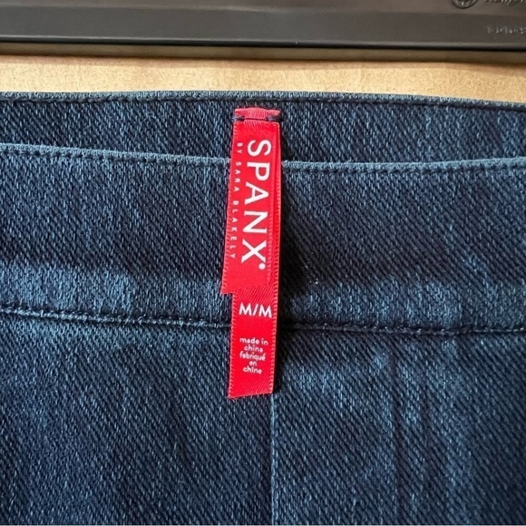 Spanx | Jean-ish Ankle Leggings Denim Jeggings High Rise Pull-On Shaping Size M - Picture 2 of 9